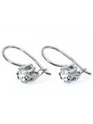 Plata de ley 925 14k 583 Zircon pendientes vec053s Ruso Soviético URSS Artesanía vintage Art Deco style